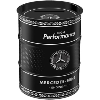 Nostalgic-Art Retro Spardose, 600 ml, Mercedes-Benz – Engine Oil – Geschenk-Idee für Mercedes-Benz Accessoires Fans, Sparschwein aus Metall, Vintage Blech-Sparbüchse