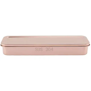 PxQuerantic Besteckkasten-Halter aus Edelstahl, Aufbewahrungsbox für Essstäbchen, Löffel, Gabel, mit Deckel und Abtropffläche, Organizer aus Edelstahl 304 in Lebensmittelqualität für (Roségold)