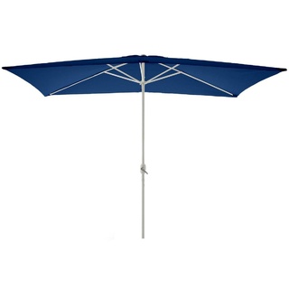VCM Sonnenschirm eckig 2x3m Blau mit Kurbel Marktschirm Rechteckschirm Sonnenschutz