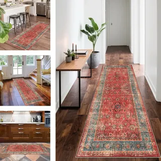 Läufer Küchenteppich Lang Flur rutschfest Waschbar Teppich Läufer Flur Modern Schlafzimmer Korridor Teppichläufer Lang, Eingangsteppich Läufer Flur Teppich Modern Teppich für Küche 80 x 500 cm