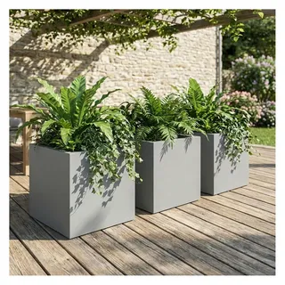 ethick Blumentopf Quadratisch 38 38 x 38 x 32 cm Grau