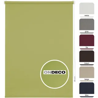 Ondeco Tageslichtrollo Win ohne Bohren Klemmfix lichtdurchlässig und Blickdicht Farbe: Grün, Größe: 120x160 cm