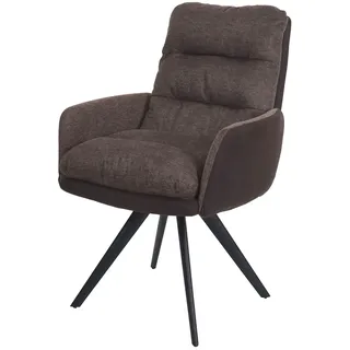 Mendler Esszimmerstuhl HWC-G66 Stoff braun-dunkelbraun
