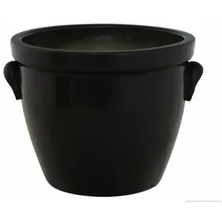 KERAZO Keramik Pflanzkübel Blumentopf Venus m. Henkel 28x20 ANTHRAZIT frostfest