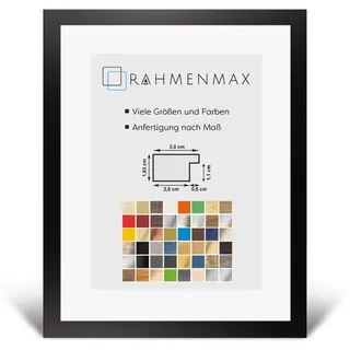 Morena MDF Rahmen für Bild 45x57cm Schwarz Matt mit Acrylglas | zum Aufhängen Hoch- und Querformat/Maßanfertigung möglich/Puzzle Rahmen/mit 1mm klarem Acrylglas