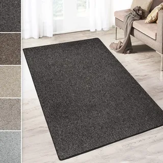 casa pura Teppich Läufer Carlton | Flachgewebe dezent Gemustert | Teppichläufer in vielen Größen | als Küchenläufer, Flurläufer (Anthrazit - 200x400 cm)