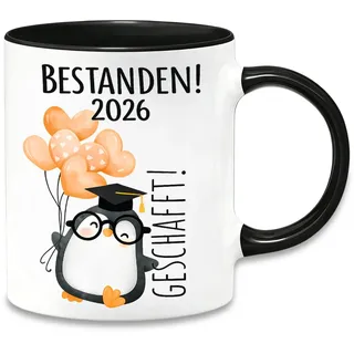 PIujsym Bestandene Prüfung Geschenk, Pinguin Tasse 11oz, Bachelor Geschenk, Lustiges Graduation Gift, Keramikbecher mit Spruch Bestanden 2026 Geschafft für Abiturienten Studenten