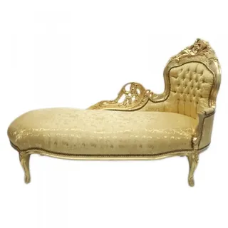 Casa Padrino Barock Chaiselongue "King" Gold Muster / Gold - Möbel Antik Stil