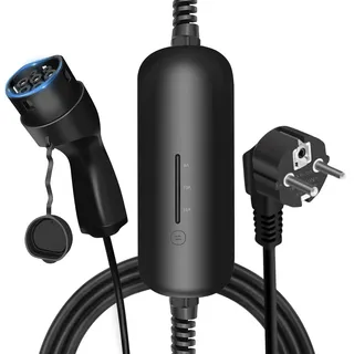 LEFANEV EV Ladegerät Typ 2 Schuko Stecker 8/10/16Amp Einstellbare Strom, 6M TPU Ladekabel Tragbare EV Autos Ladestation 3.68KW Wallbox für alle Elektrofahrzeuge & Plug-in-Hybrid-Autos