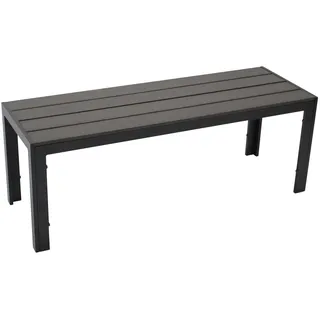 DEGAMO Gartenbank Hockerbank Sorano 2-sitzer 120cm, Gestell Aluminium anthrazit, Sitzfläche Kunstholz dunkelgrau, Outdoor