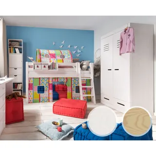 INFANSKIDS Kinder- und Jugendzimmer Kleiderschrank 3-türig / Kiefer weiss