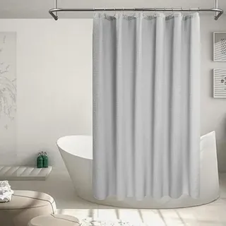 Sunxury – Duschvorhang Aus Waffelpiqué-baumwolle – Grauer Stoff, 183 X 183 Cm – 12 Rostfreie Metallösen – Maschinenwaschbar