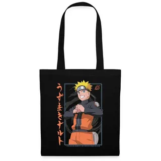Spreadshirt Henkeltasche Naruto Shippuden Schriftzeichen-Design Stoffbeutel (1-tlg) schwarz