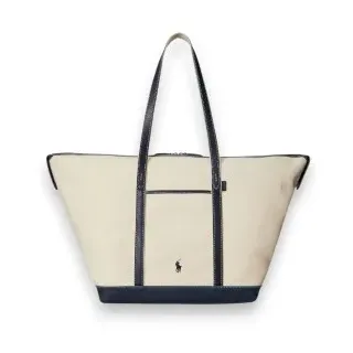 Ralph Lauren Canvas Shopper Beige/Blau