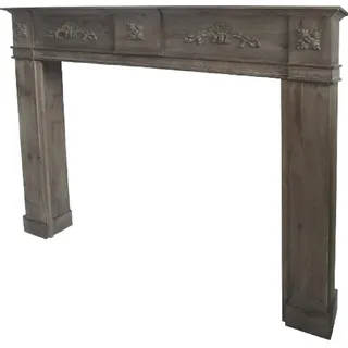 Casa Padrino Landhausstil Kaminumrandung Antik Graubraun 137 x 20 x H. 113 cm - Landhausstil Möbel
