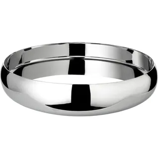 EDZARD Tablett Monaco (Ø 26 cm), Edelstahl hochglanzpoliert | Zum Servieren und Anrichten, Rundtablett, Servierplatte, Flache Schale, Dekotablett, Tischdeko, Geschenk