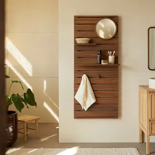 Arthur - Modulares Wandregal aus massivem Mahagoni