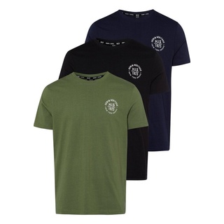 H.I.S. H.I.S T-Shirt, (Packung, 3 tlg., 3er-Pack), schmal geschnitten, bedrucktes Design, aus 100% Baumwolle, bunt