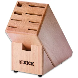 Friedr. Dick F. DICK Holzmesserblock (ohne Messer/Kochwerkzeuge, mit Sieben FŠchern, inkl. Fach fŸr Schere + Wetzstahl, Ma§e 26x9,5x22 cm) 88070010
