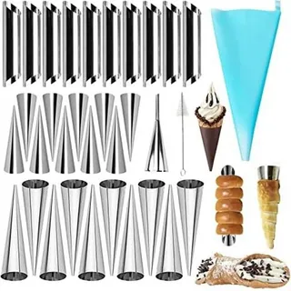 FELIXLEO Muffinform 33tlg. Edelstahl Cannoli Formen Set Sahnerollen Schillerlockenform, (1-tlg)