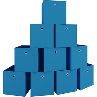 Vcm 10Er Set Stoff Faltbox Klappbox Boxas (Farbe: Blau)