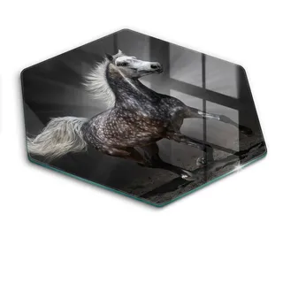 GLASPLATTE 40 cm Pferd im Galopp