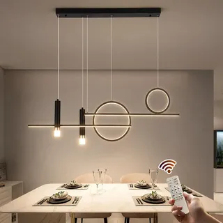 Eoodis LED Esstisch Pendelleuchte Dimmbare Hängelampe mit Fernbedienung Hängeleuchte Wohnzimmer Pendelleuchte für Wohnzimmer, Esszimmer, Küche (110cm)