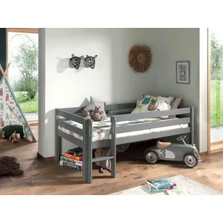 Vipack Hochbett Pino 90 x 200 cm Kiefer massiv grau