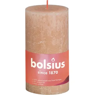 Bolsius Rustik-Kerze Shine XXL Ø 10 cm x 20 cm Nebliges Rosa