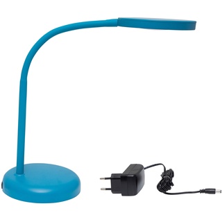 Maul LED-Tischleuchte MAULjoy – kleine Arbeitsplatzleuchte für Homeoffice und Schüler-Schreibtisch – flexible Schreibtischlampe mit 3000K Farbtemperatur – Atlantic blue