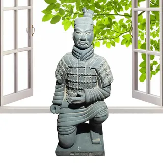 Generisch 7.87" Terrakotta-Krieger-Statuen,China Qin-Dynastie Terrakotta-Krieger-Skulptur,Ton Chinesische Soldaten Kunst Statue Modelle,Sammelbare Chinesische Kultur-Deko-Statuen,Desktop Kunststatue