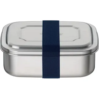 Thermos THERMOcafé TC Brotdose 0,80 l, Edelstahl, spülmaschinenfest, saphire blue | Edelstahl-Lunchbox mit Textilband, Pausenbrotbox für Schule, Uni , Büro & Unterwegs, blau