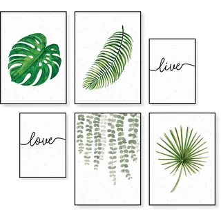 HappyMots Poster Set 6er Pack - 4 Stück im A3-Format und 2 Stück im A4-Format | Verschiedene Designs | Wanddekoration | Dekorative Poster für Rahmen | Rahmen nicht enthalten