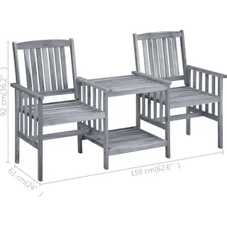 vidaXL Gartenmöbel-Set 3-tlg. Grau