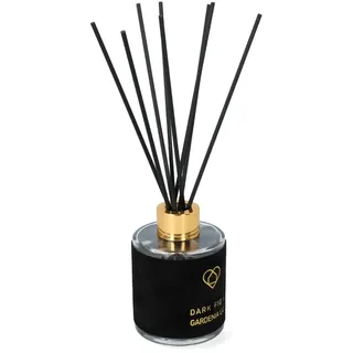 HOMLA Eternal Raumduft Dark Fig & Gardenia Lily - Lufterfrischer Duftstäbchen Aroma Diffuser - Dekorative Glasflasche Schwarze Stäbchen Dunkle Feige Gardenie Lilie 0,1 l