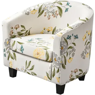 Meigeh Sesselbezug Tub Clubsessel Stuhlbezüge Sesselschoner 2 Stück Sesselhusse Stretch Sesselüberwurf für Tullsta Blume