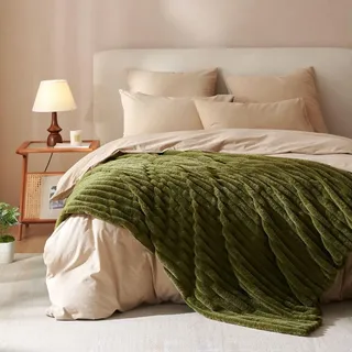 Lanqinglv Kuscheldecke Flauschig Decke Grün Mädchen,Dicke Kuscheldecke Plüsch Flanell Decke,Weiche Warme Winter Couchdecke Überwurfdecke Sofadecke Tagesdecke Für Bett Couch,150x200 cm