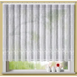 Stickereien Plauen Luisa Kräuselband 300 x 145 cm Transparent/Weiß 1 St
