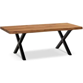 FineBuy Couchtisch Akazie Braun 120 x 60 x 46 cm
