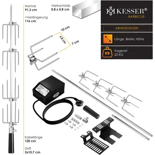 Kesser Grillspieß Set 107 cm Edelstahl schwarz