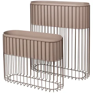 Broste Copenhagen - Fenja Gestell mit Übertopf (2er-Set), simply taupe / warm grey