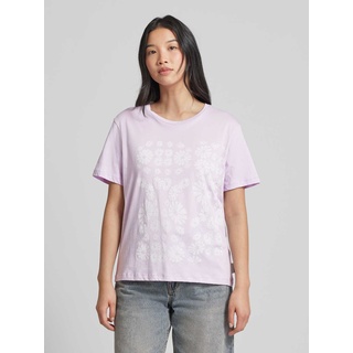 T-Shirt mit floralem Muster Modell 'MAARLA FLOWER POWAA', Flieder, S