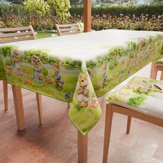 PETTI Artigiani Italiani - Tischdecke Ostern schmutzabweisend rechteckig Tischdecke Ostern Küche Design Pic NIC X6-Sitzer (140 x 180 cm) 100% Made in Italy