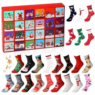 LuxusKollektion Adventskalender Adventskalender Socken 2026 12 Paar Damen/Herren bunt