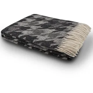 fair de luxe Wolldecke Plaid 100 x 200 cm Anthrazit