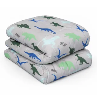 OHS Gewichtsdecke 3kg Dino, Schwere Decke 100 x 150 cm 3kg(6.6lb) Gewichtsdecke Erwachsene Grau Weighted Blanket - (Haftungsausschluss: Nur für Kinder ab 3 Jahren geeignet)