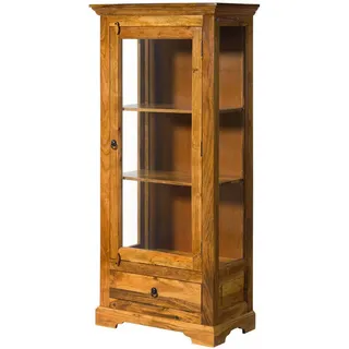 MASSIVMOEBEL24.DE Vitrine Akazie 72 x 40 x 155 cm Honig