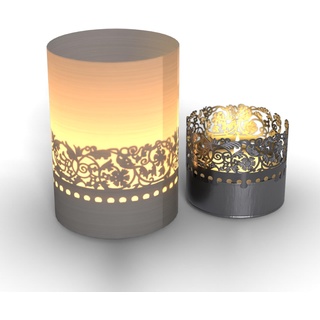 Ranken Tube Teelicht Schattenspiel - Motivkerze mit Ranken-Silhouette für magisches Licht und entspannendes Ambiente - tolles Geschenk!