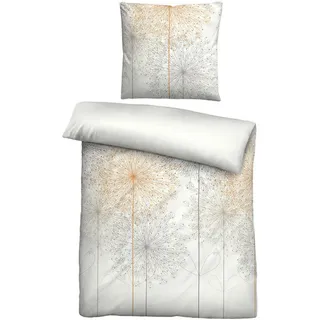 biberna 0614510 Grafisch Baumwolle Gold 135 x 200 cm + 80 x 80 cm