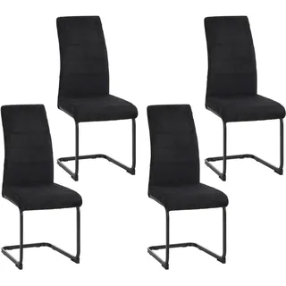 Hti-Living Schwingstuhl SallyP Cord schwarz 4 Stk.